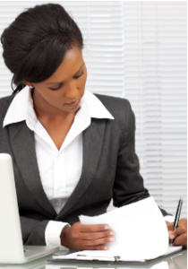 girl at desk